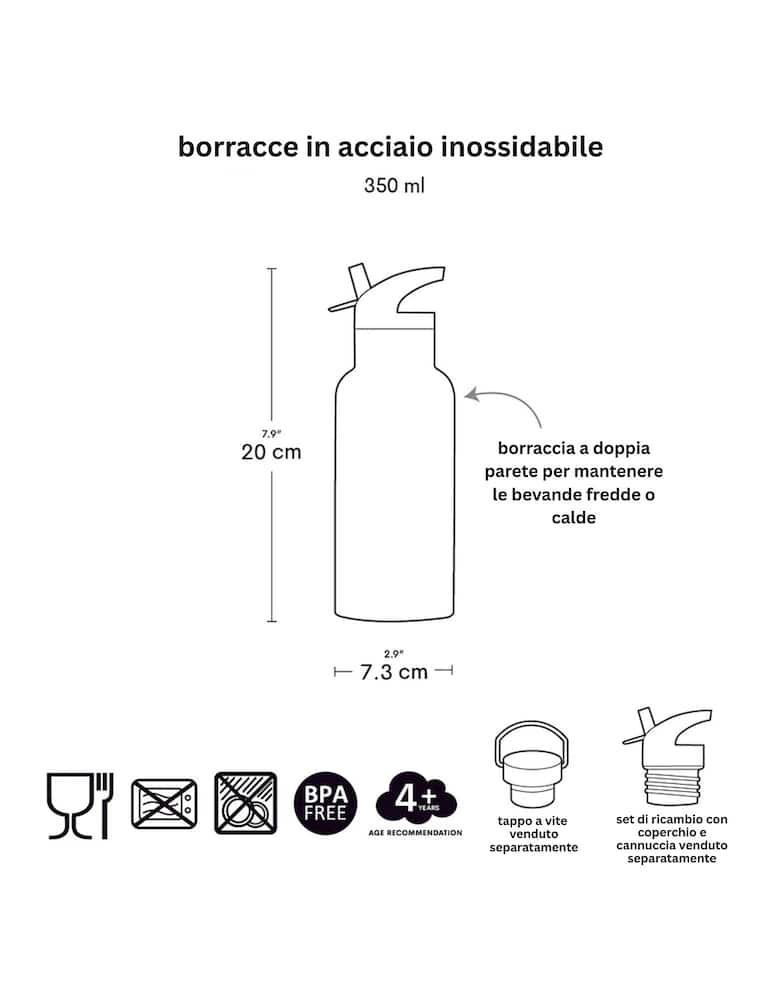 rinascente Buzz Stainless steel butterfly bottle