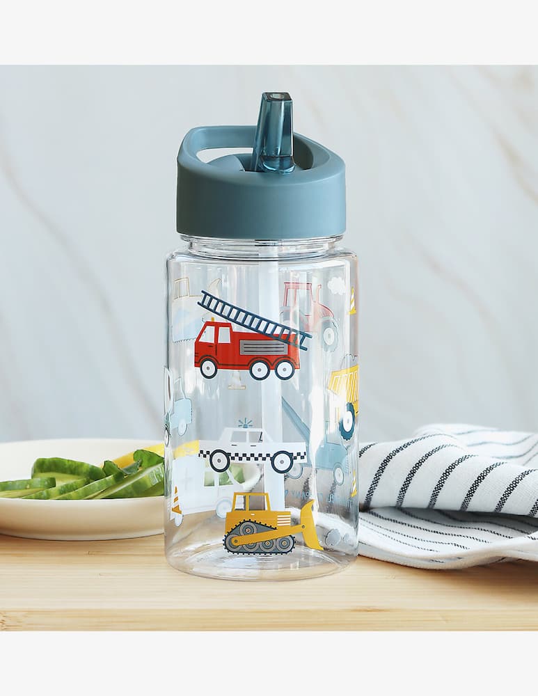 rinascente Buzz Vehicles water bottle with straw