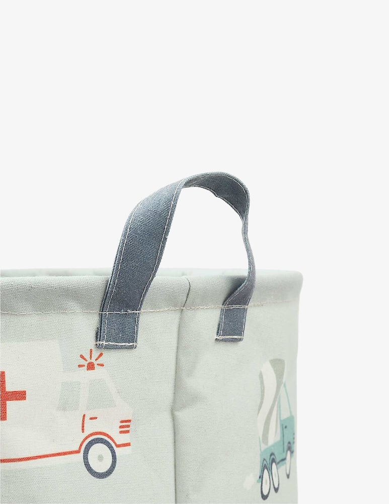 rinascente Buzz Cotton storage basket with vehicles