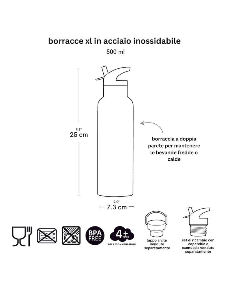 rinascente Buzz Pirate stainless steel bottle