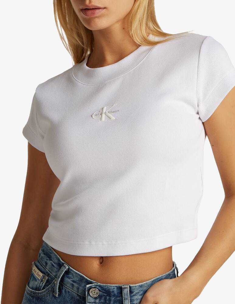 rinascente Calvin Klein Jeans Monogram crop t-shirt