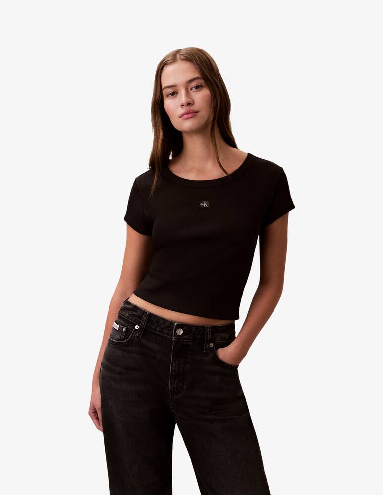 rinascente Calvin Klein Jeans Woven label rib t-shirt