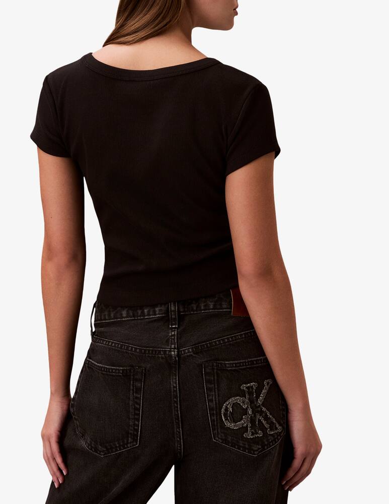 rinascente Calvin Klein Jeans Woven label rib t-shirt