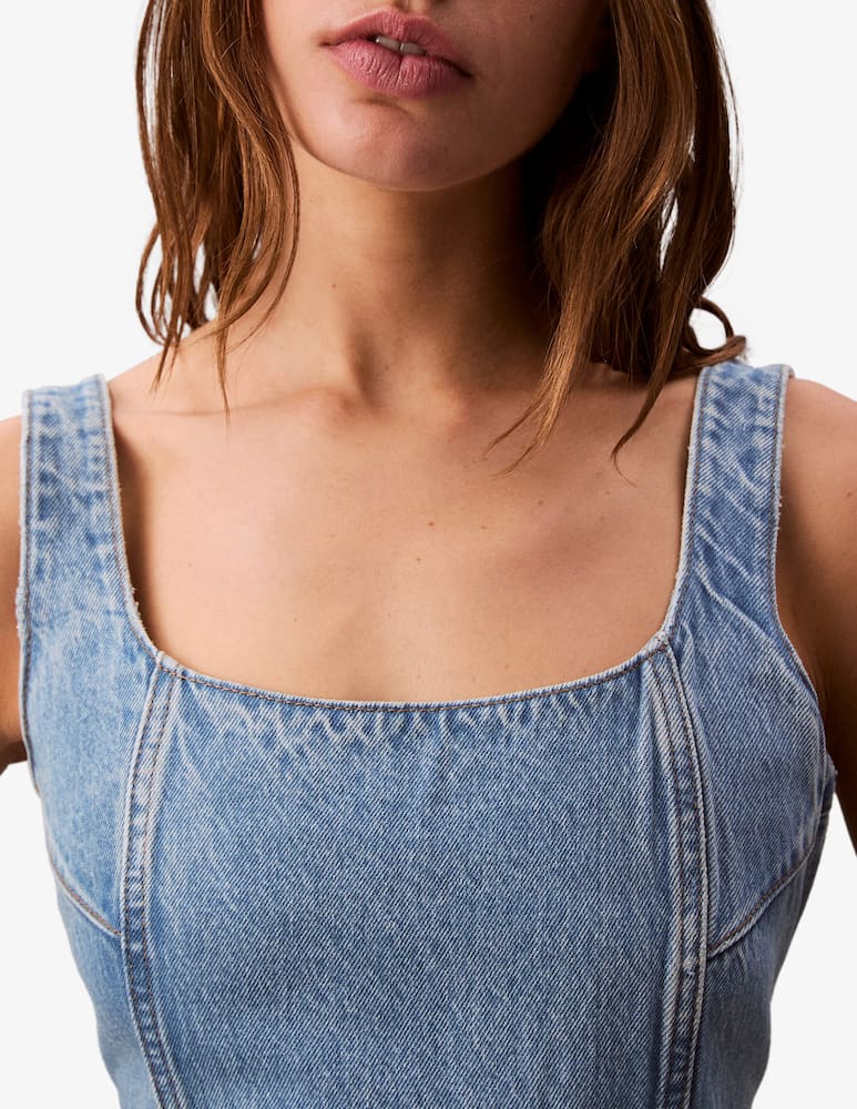 rinascente Calvin Klein Jeans Denim scoop neck dress