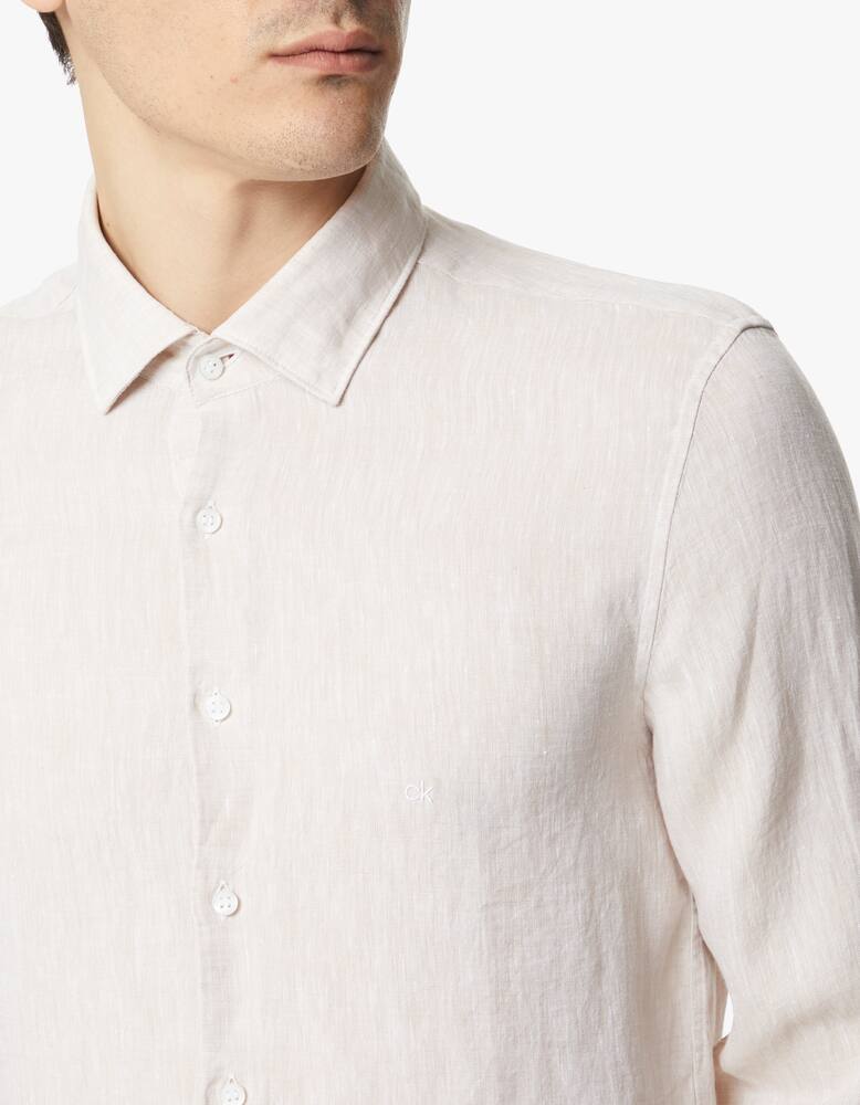 rinascente Calvin Klein Solid slim fit linen shirt