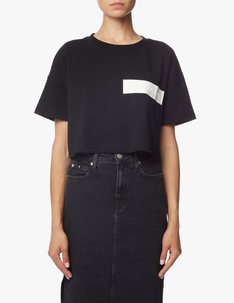 rinascente Calvin Klein Jeans Cotton crop t-shirt with logo