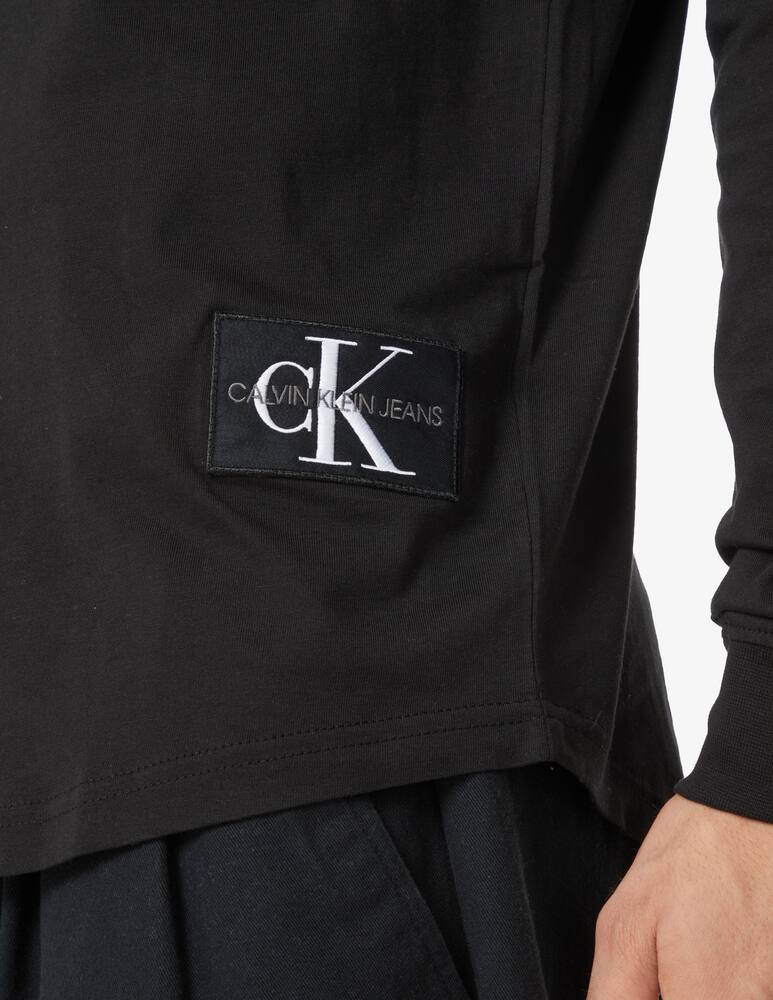 rinascente Calvin Klein Jeans Maglia badge a maniche lunghe - Nero