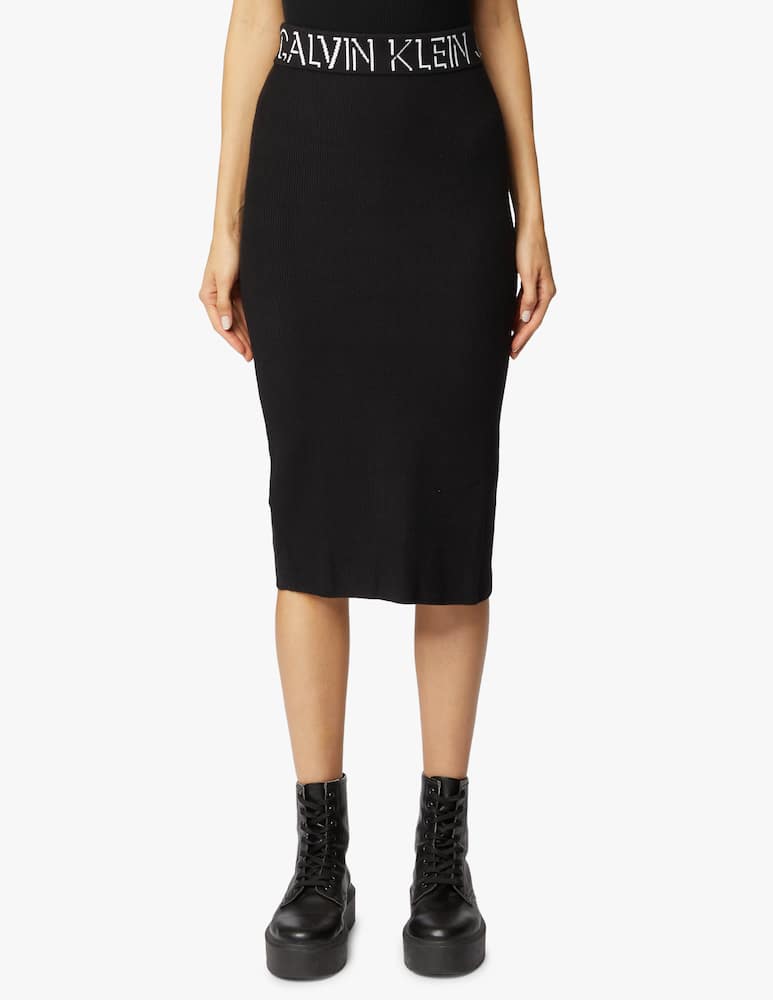 rinascente Calvin Klein Jeans Midi pencil skirt with logo