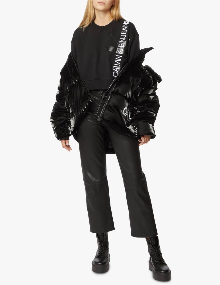 rinascente Calvin Klein Jeans Cotton crop sweatshirt with vertical monogram