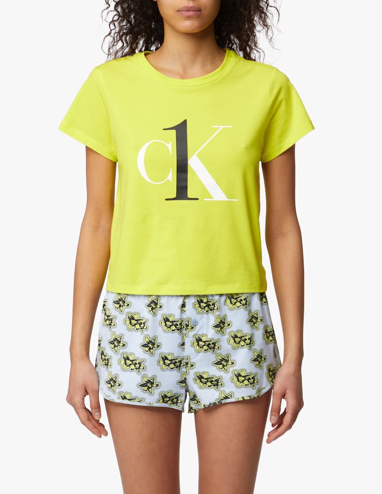 rinascente Calvin Klein Short sleeed top and short set - yellow