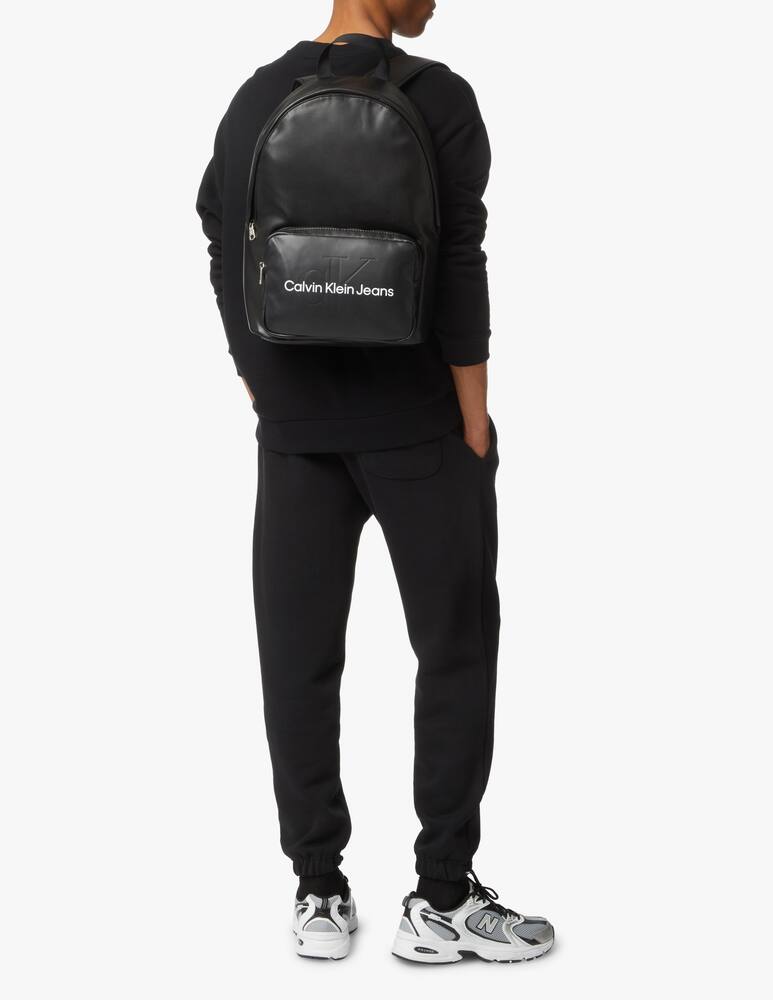 rinascente Calvin Klein Smooth monogram campus backpack - black