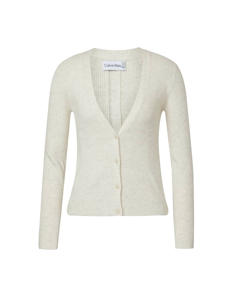 Calvin Klein Cardigan slim a costine - beige - immagine 5 Calvin Klein Cardigan slim a costine - beige - immagine 5