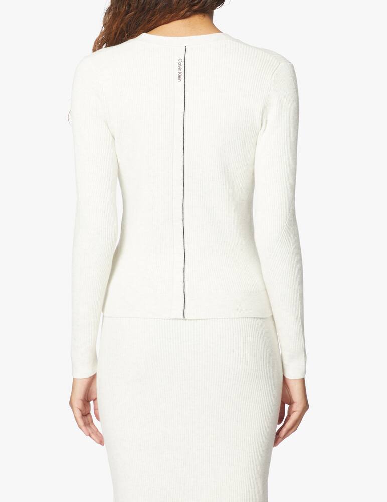 Calvin Klein Cardigan slim a costine - beige - immagine 3 Calvin Klein Cardigan slim a costine - beige - immagine 3