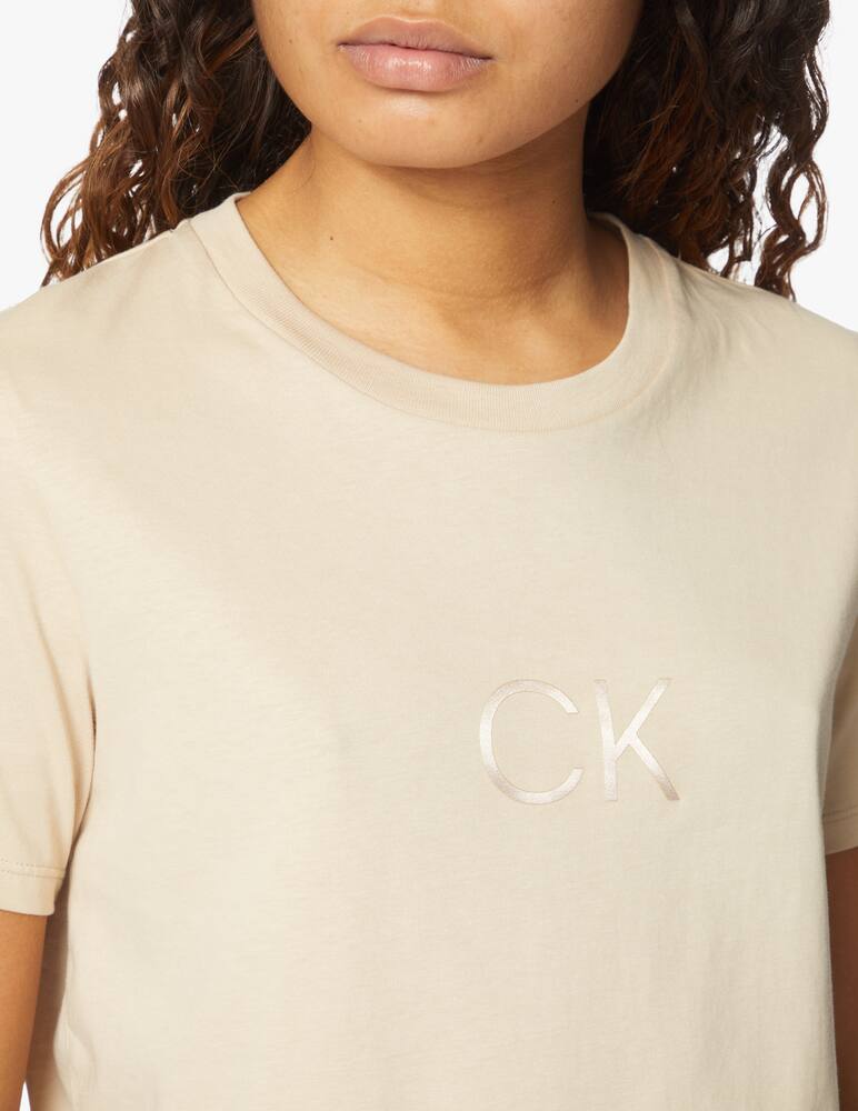rinascente Calvin Klein Cotton t-shirt with logo - beige