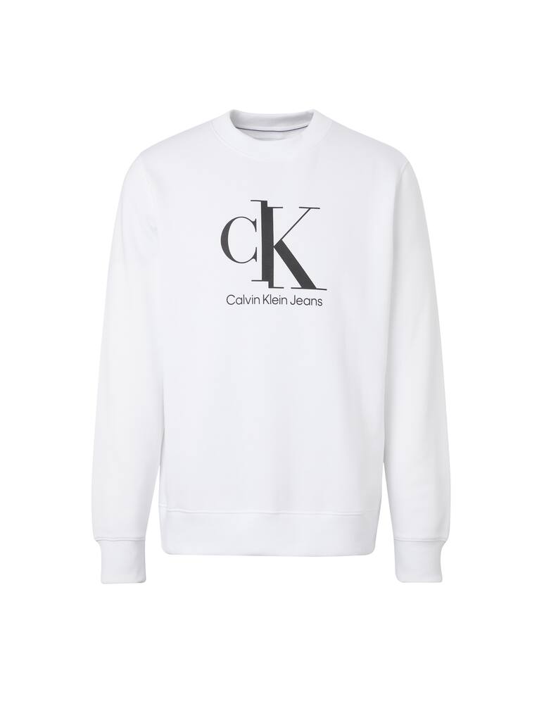 rinascente Calvin Klein Jeans Spliced monogram roundneck sweatshirt - white