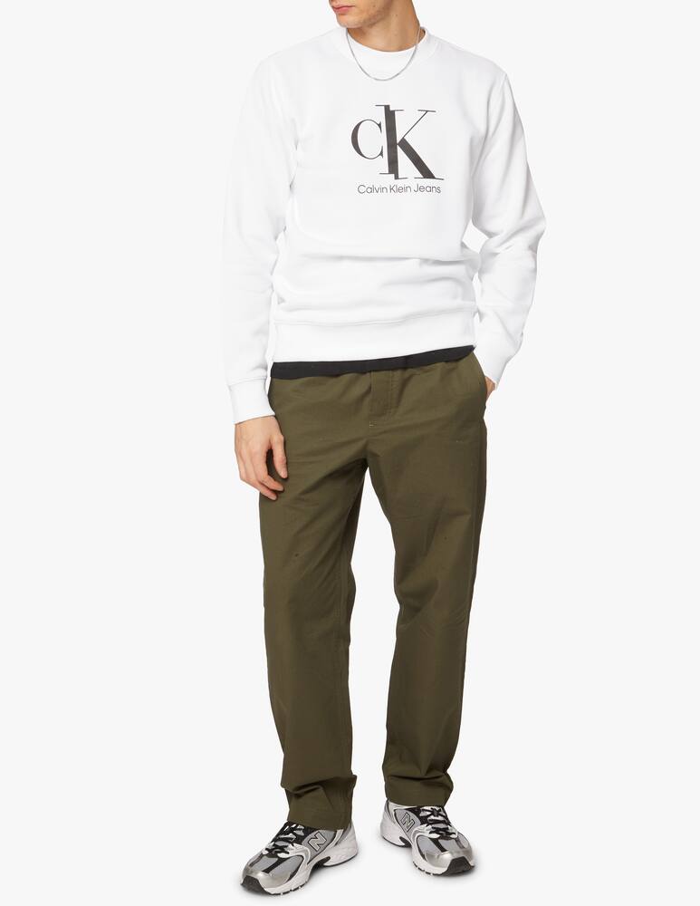 rinascente Calvin Klein Jeans Spliced monogram roundneck sweatshirt - white