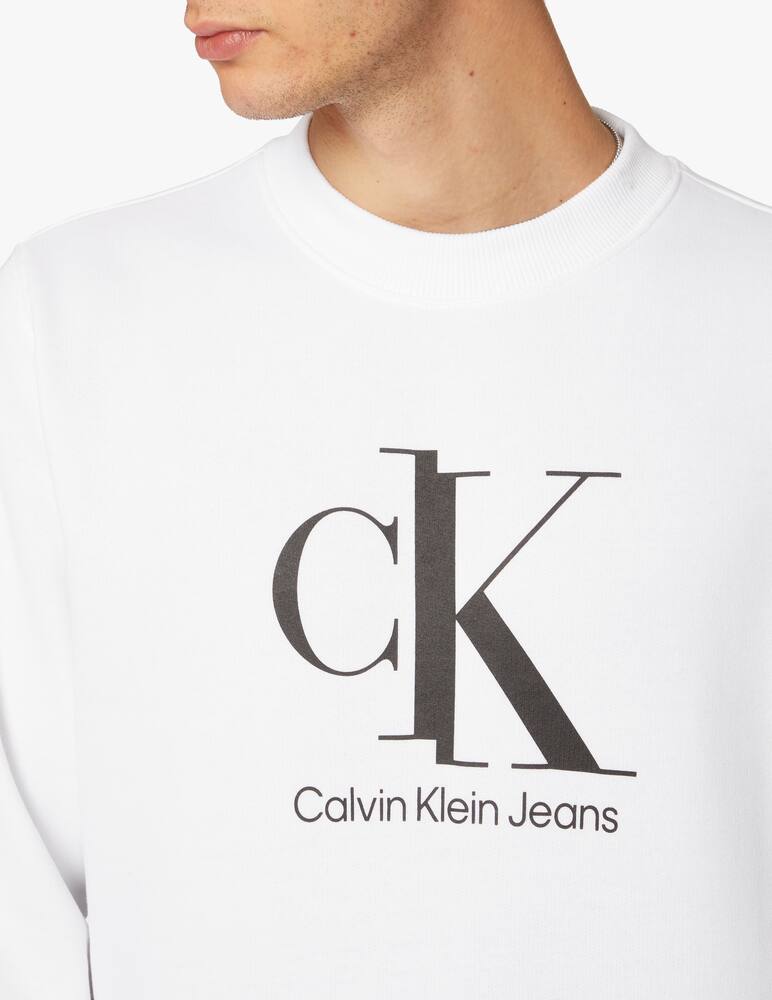 rinascente Calvin Klein Jeans Spliced monogram roundneck sweatshirt - white