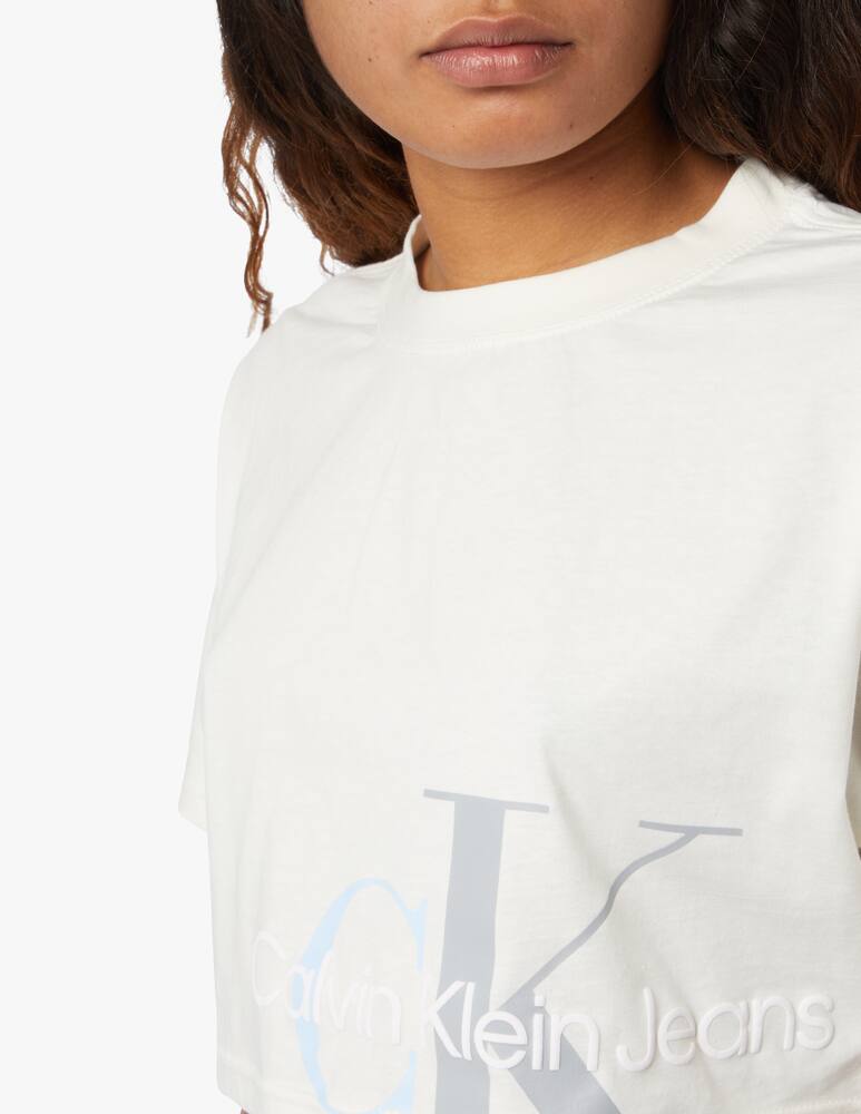 rinascente Calvin Klein Jeans T-shirt crewneck two tone monogram - white