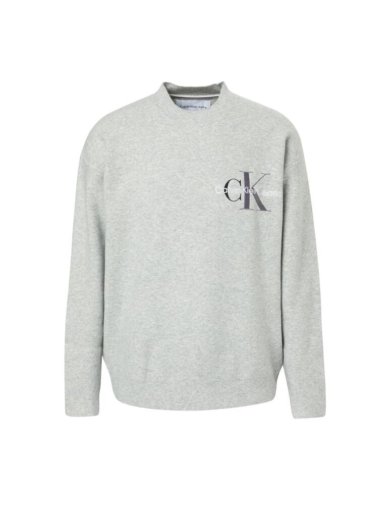 rinascente Calvin Klein Jeans 2tone chest monogram sweater - grey