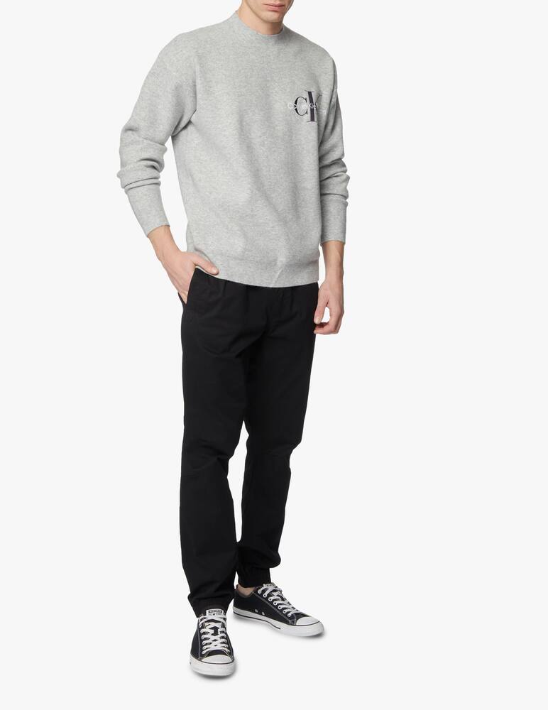 rinascente Calvin Klein Jeans 2tone chest monogram sweater - grey