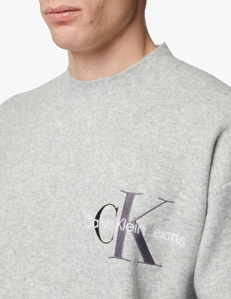 rinascente Calvin Klein Jeans 2tone chest monogram sweater - grey