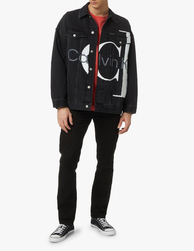 rinascente Calvin Klein Jeans Big monogram denim jacket - black