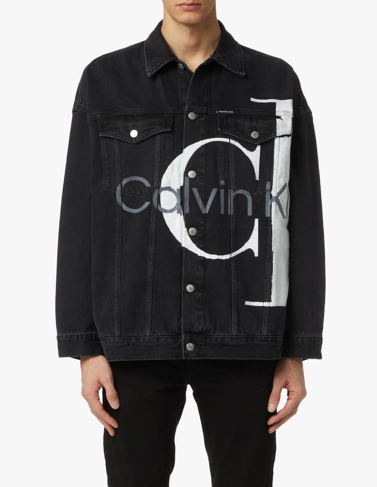 rinascente Calvin Klein Jeans Big monogram denim jacket - black