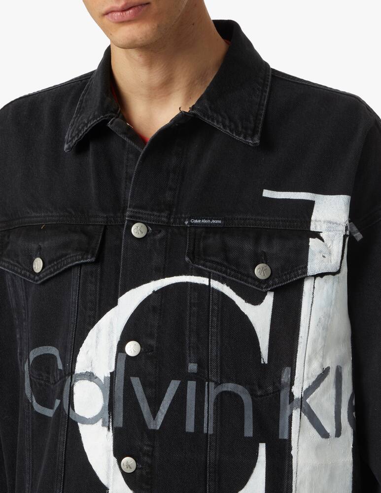 rinascente Calvin Klein Jeans Big monogram denim jacket - black