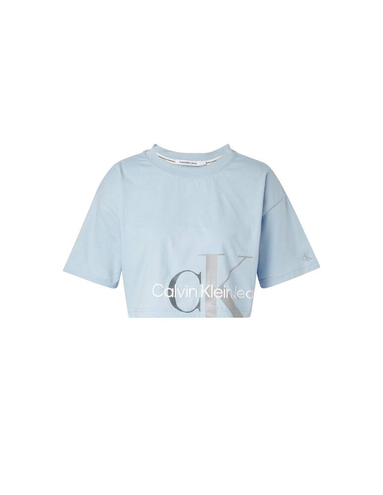 rinascente Calvin Klein Jeans T-shirt crewneck two tone monogram - light blue