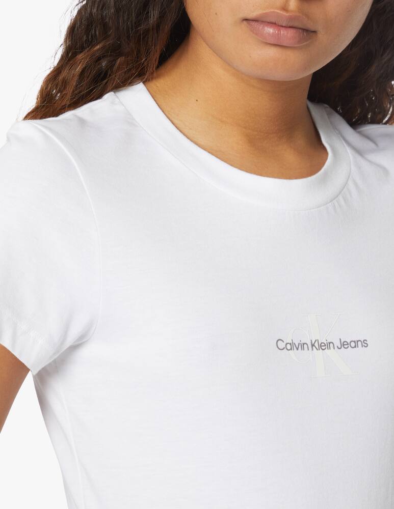 rinascente Calvin Klein Jeans T-shirt slim monogram logo - white