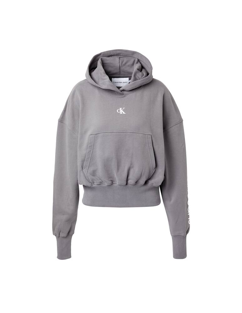 rinascente Calvin Klein Jeans Felpa con monogramma bicolore sul retro - grigio