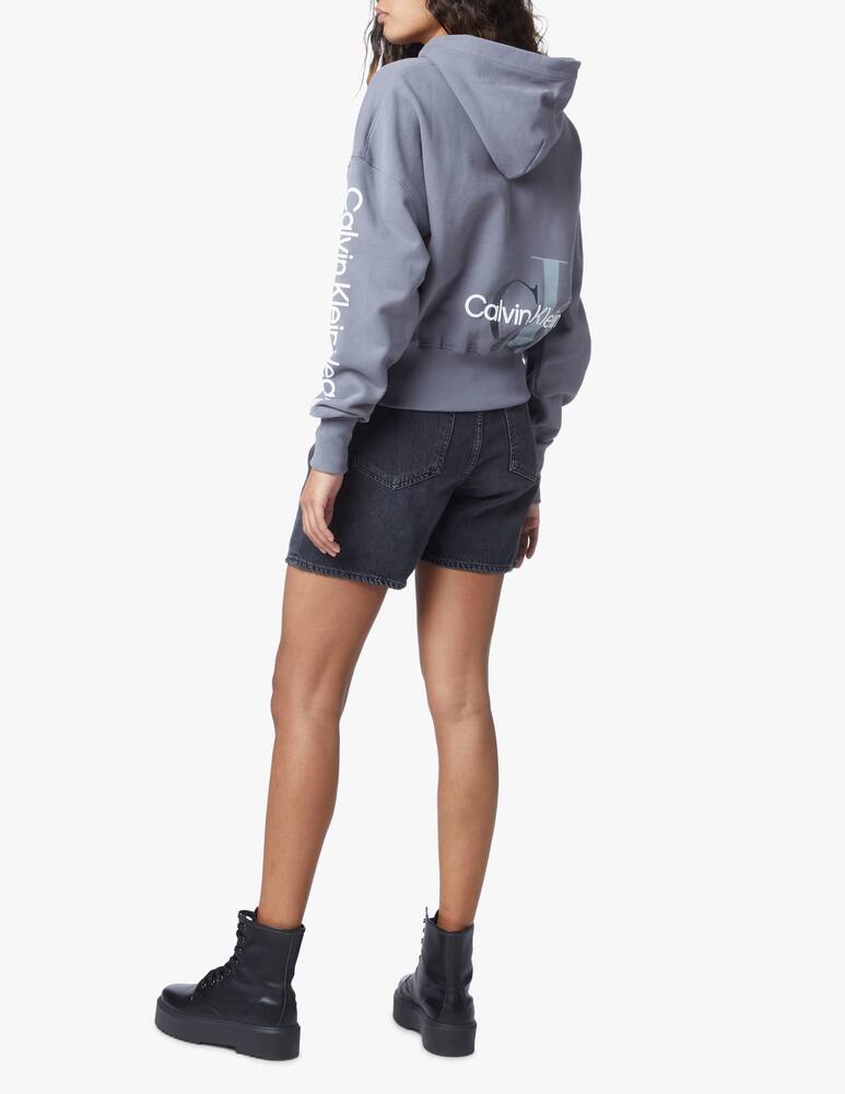 rinascente Calvin Klein Jeans Felpa con monogramma bicolore sul retro - grigio