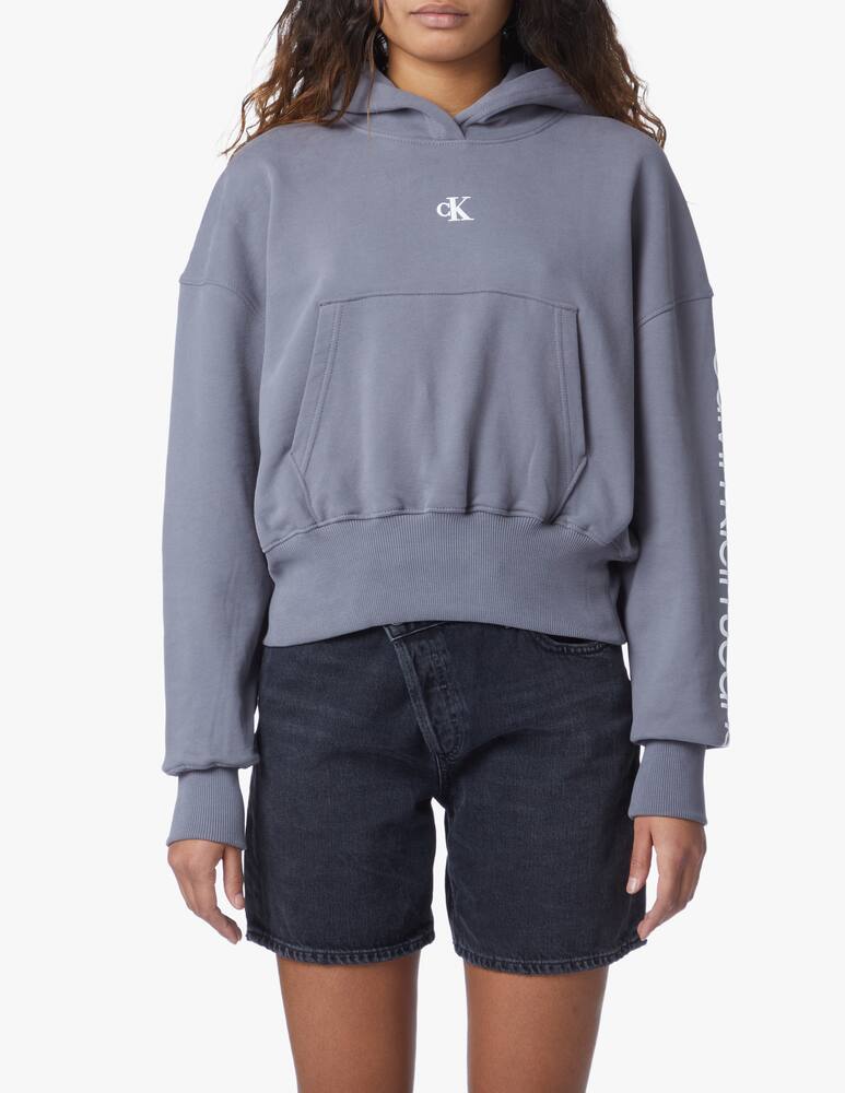 rinascente Calvin Klein Jeans Felpa con monogramma bicolore sul retro - grigio