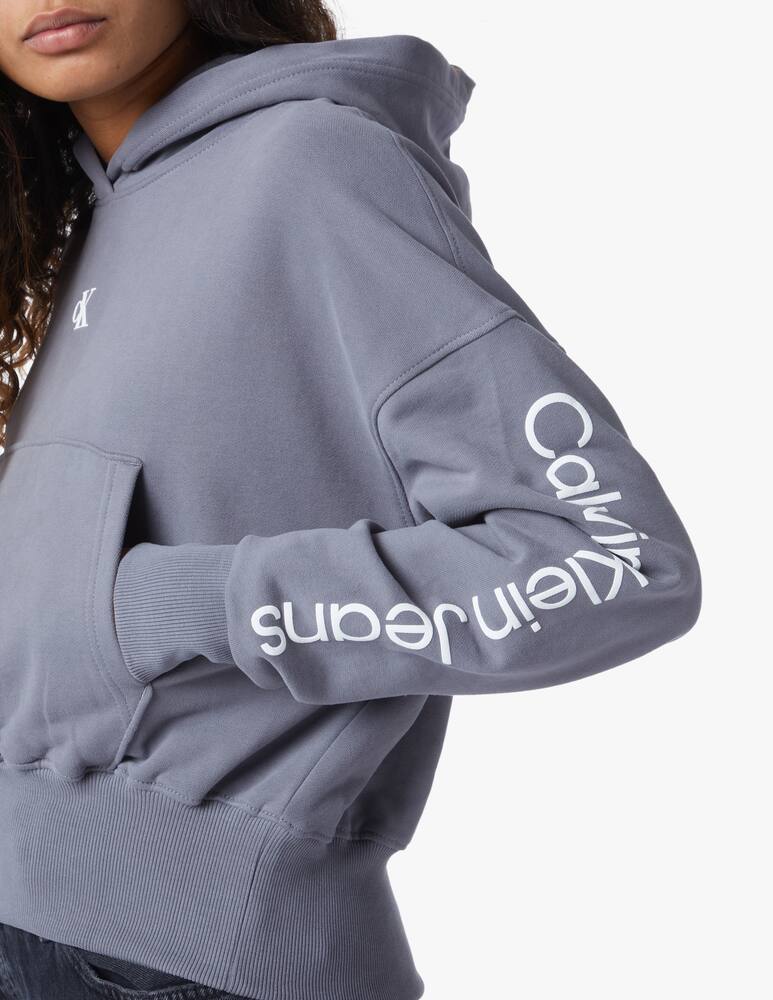 rinascente Calvin Klein Jeans Felpa con monogramma bicolore sul retro - grigio