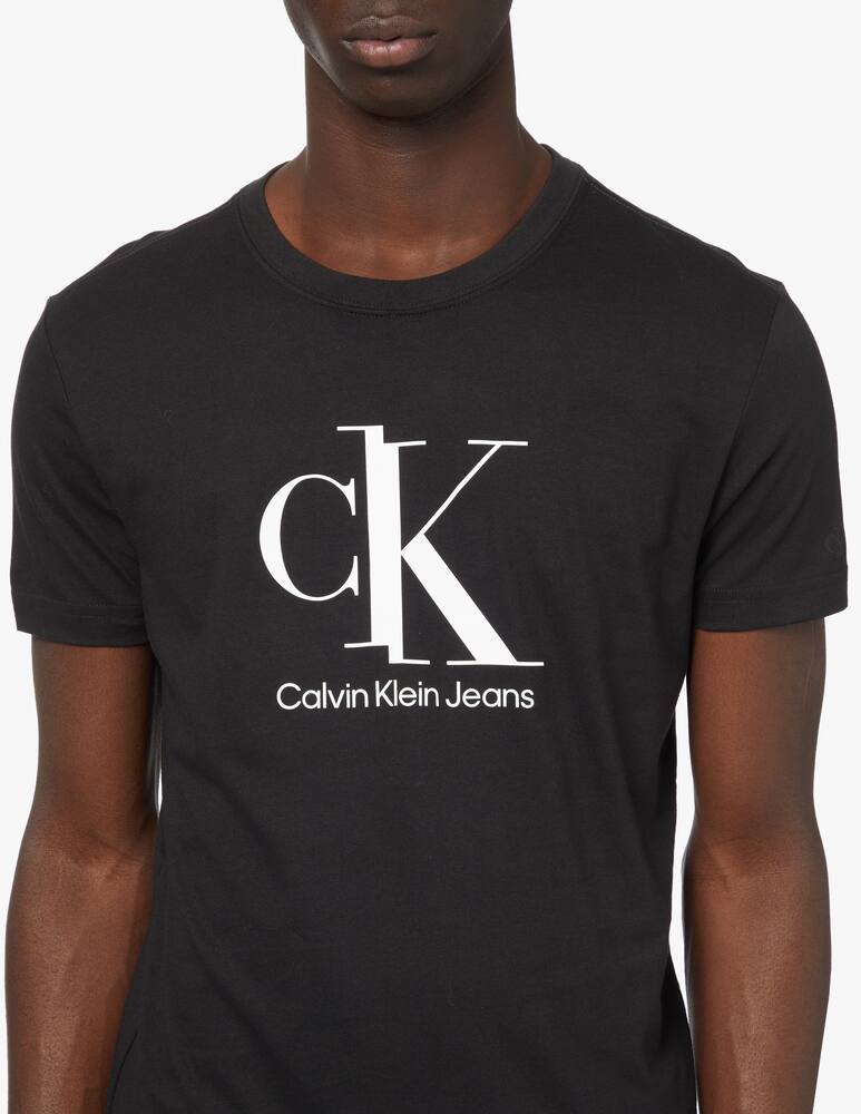 rinascente Calvin Klein Jeans Maglietta manica corta spliced monogram - nero