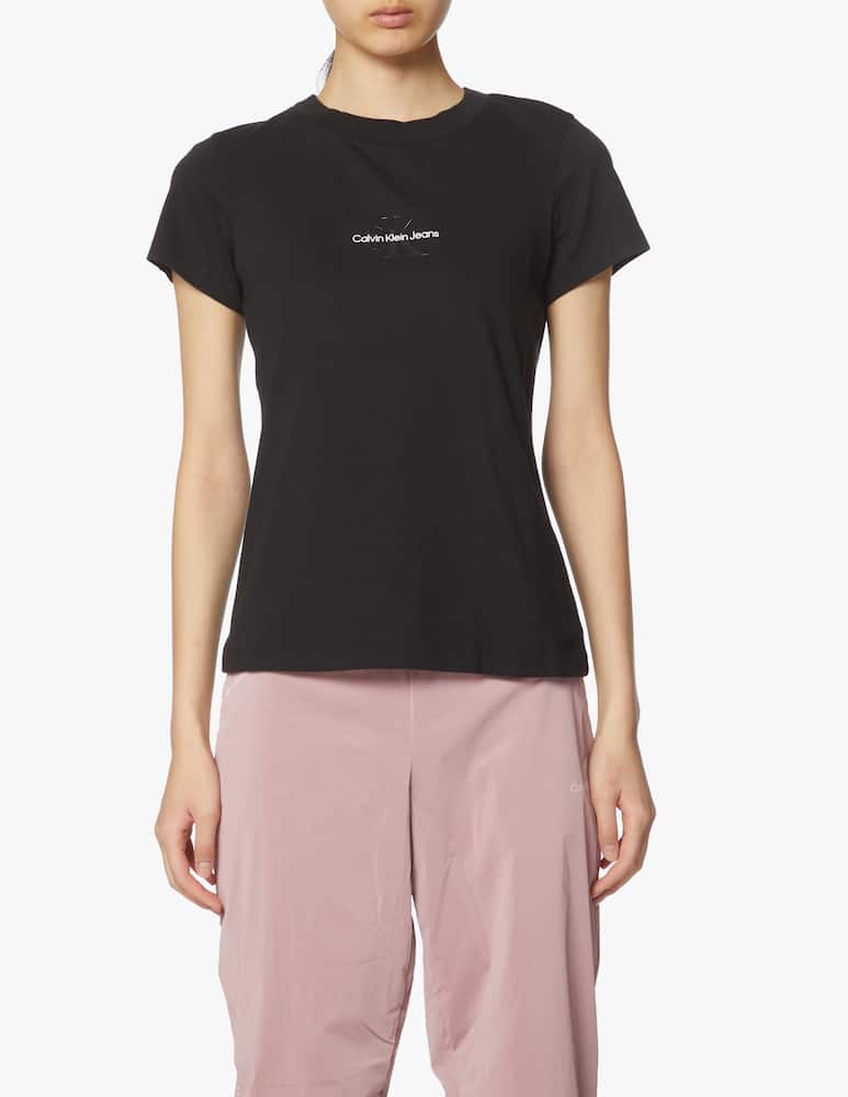 rinascente Calvin Klein Jeans T-shirt slim monogram logo - black