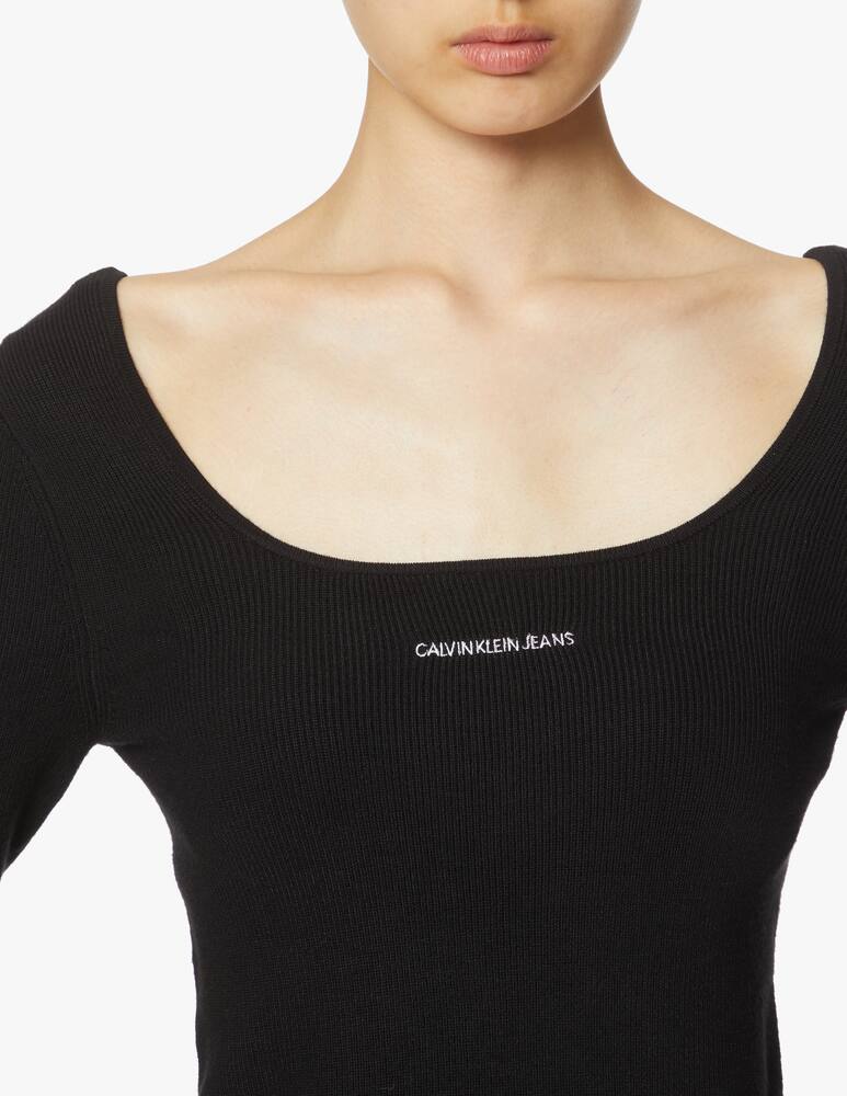 rinascente Calvin Klein Jeans Maglietta a manica lunga in misto cotone - nero