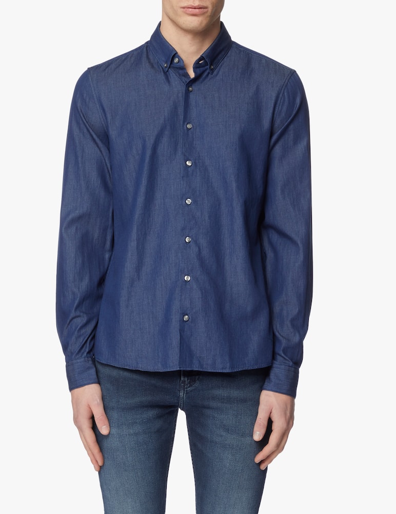 rinascente Calvin Klein Washed slim shirt - blue