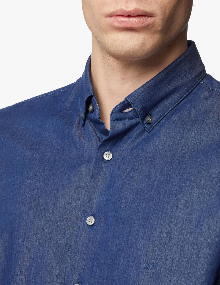 rinascente Calvin Klein Washed slim shirt - blue