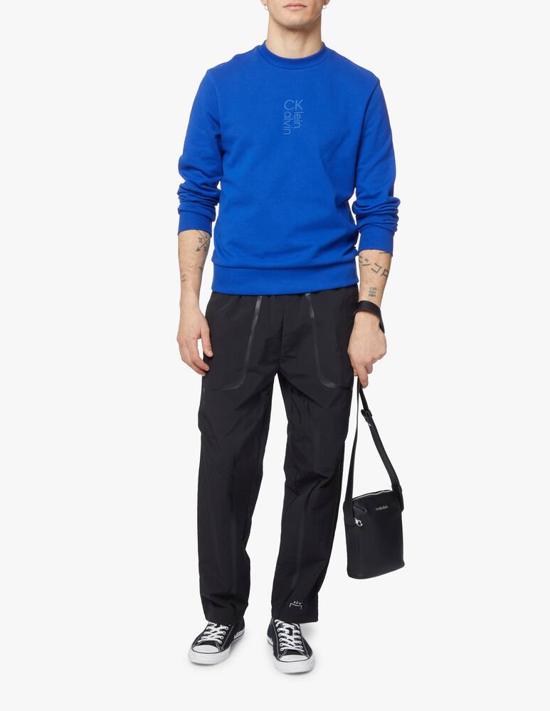 rinascente Calvin Klein Felpa girocollo logo verticale - blu