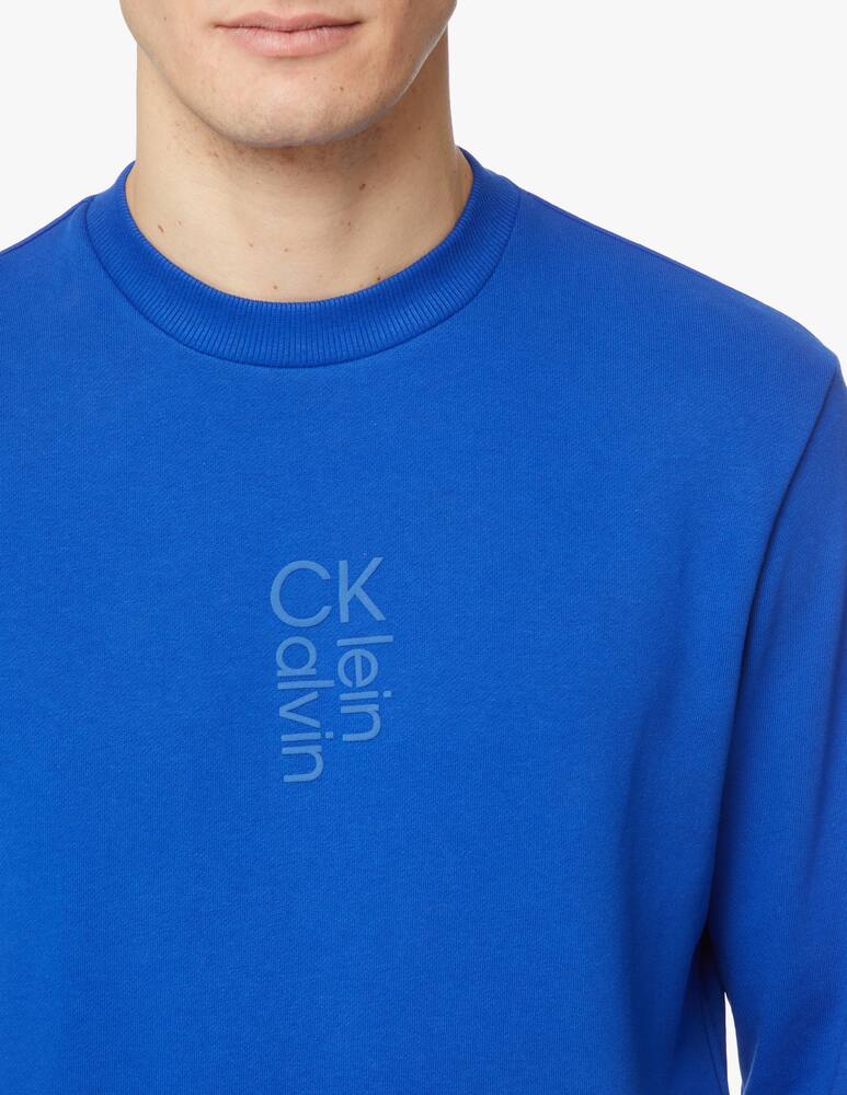 rinascente Calvin Klein Felpa girocollo logo verticale - blu