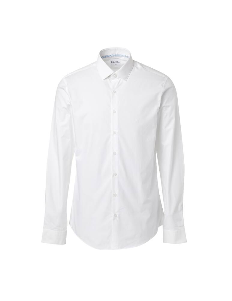 rinascente Calvin Klein Camicia slim popeline tu contrasto - bianco