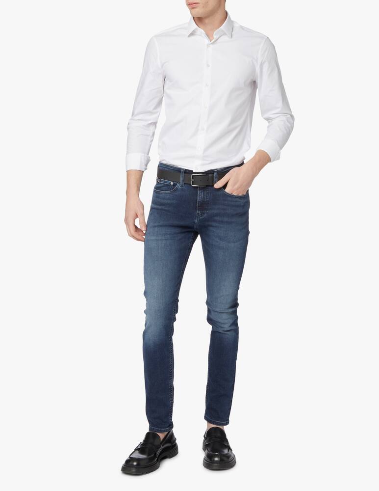 rinascente Calvin Klein Camicia slim popeline tu contrasto - bianco