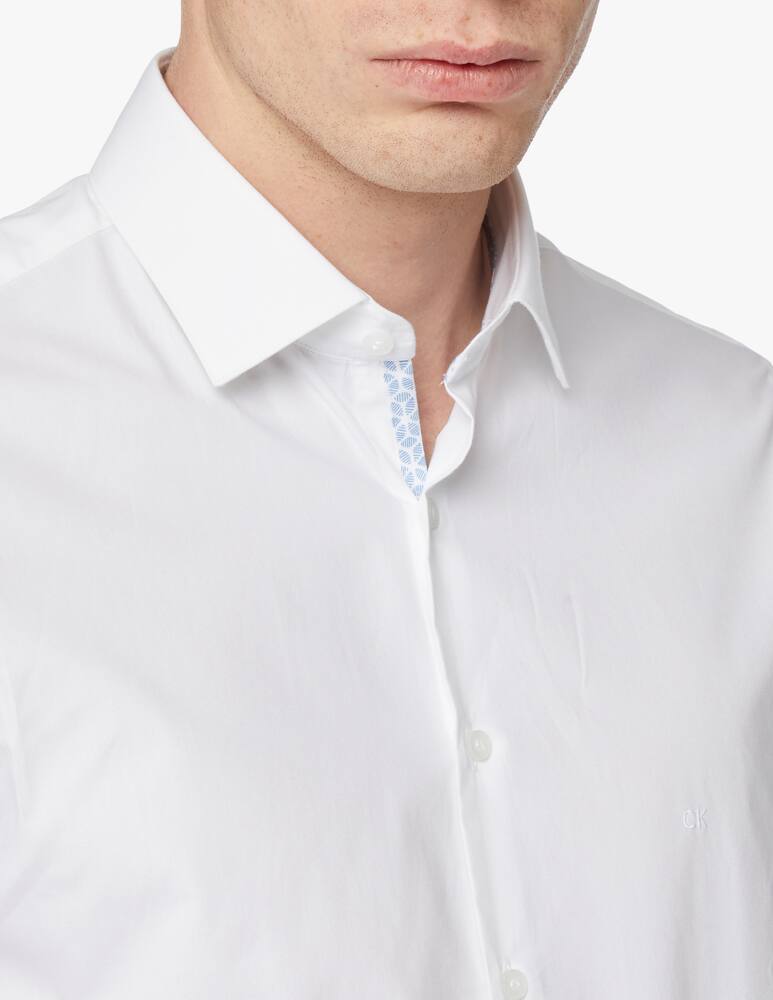 rinascente Calvin Klein Camicia slim popeline tu contrasto - bianco