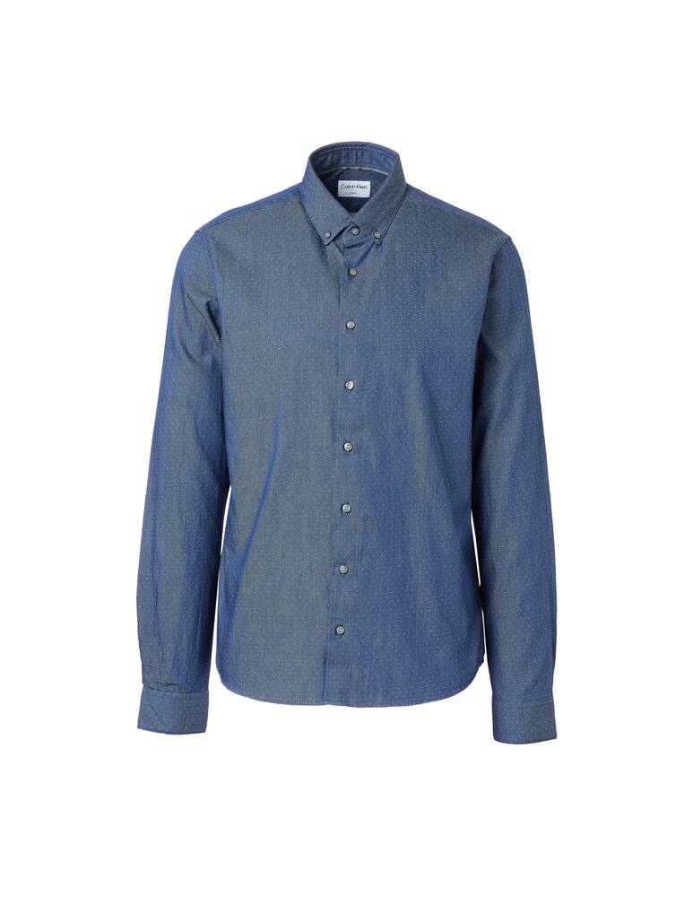 rinascente Calvin Klein Dot jacquard washed shirt - blue