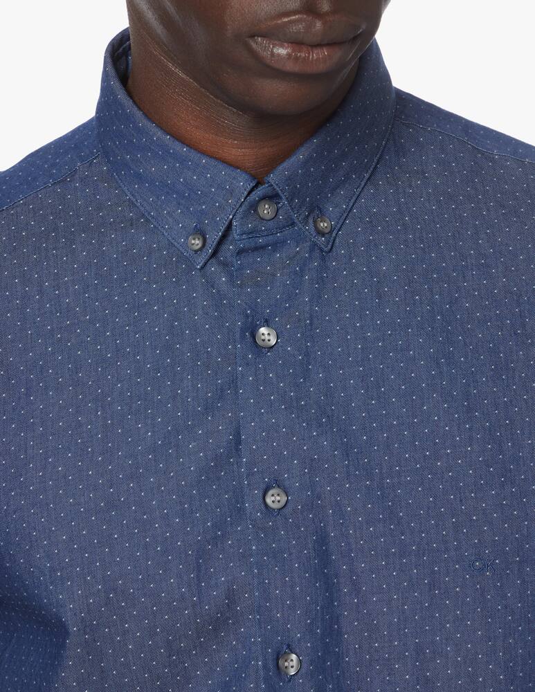 rinascente Calvin Klein Dot jacquard washed shirt - blue