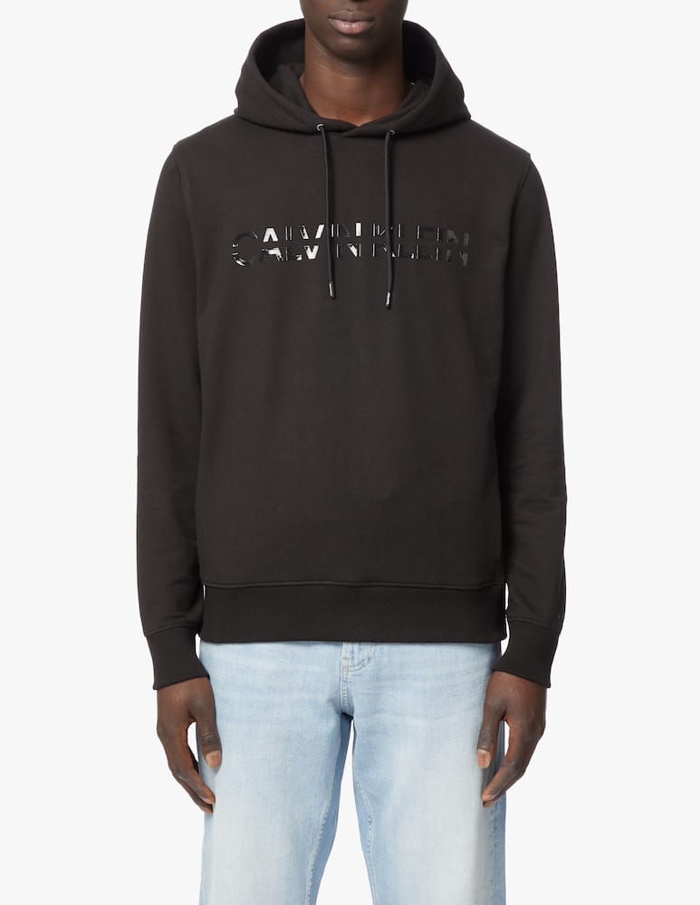 rinascente Calvin Klein Felpa con cappuccio logo shine - nero