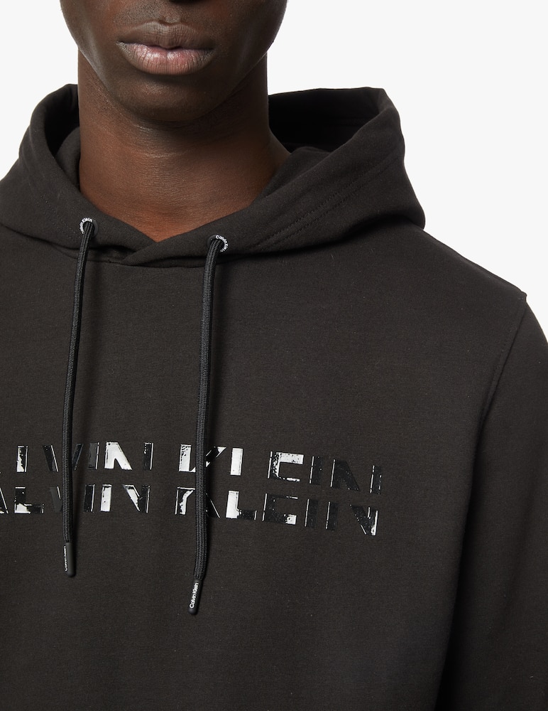 rinascente Calvin Klein Felpa con cappuccio logo shine - nero