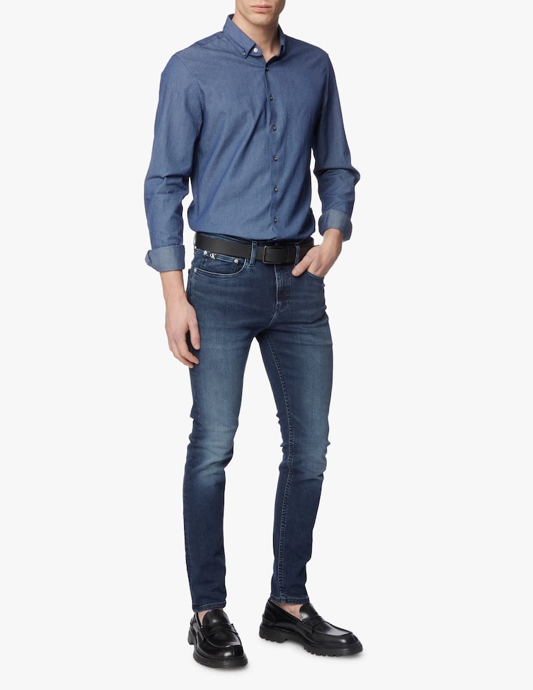 rinascente Calvin Klein Washed print slim shirt - blue