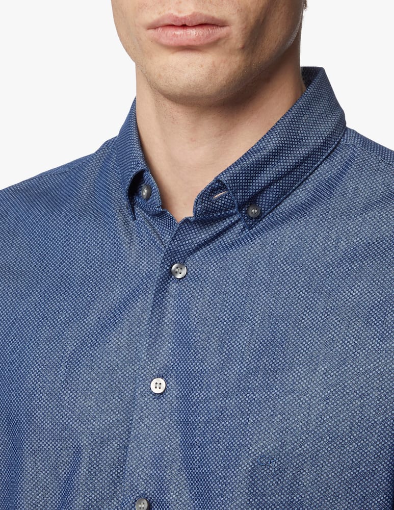 rinascente Calvin Klein Washed print slim shirt - blue